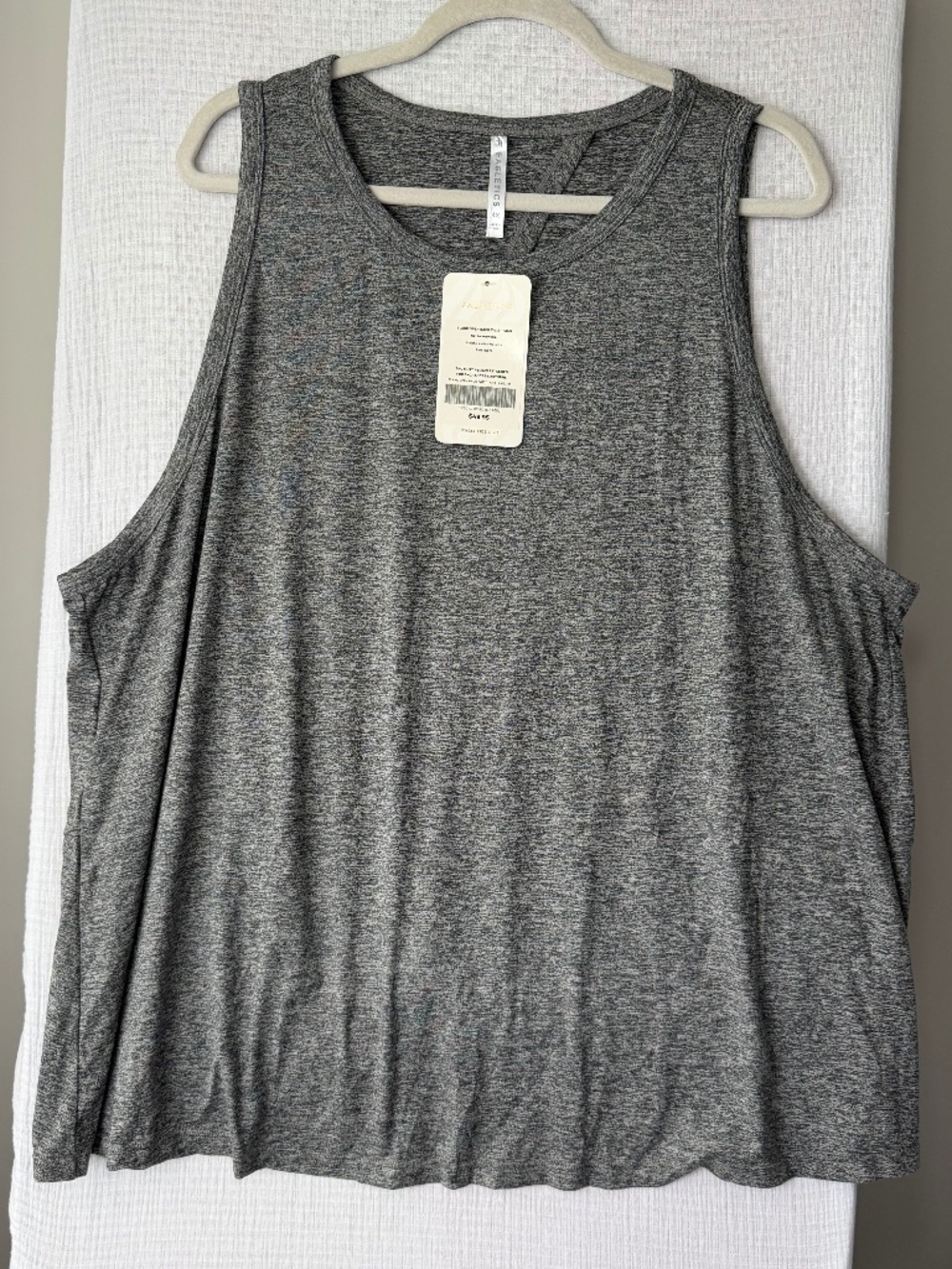 NWT Fabletics Women's Top Gray Heather Blake Open Back Twist Tank Top Size 4X